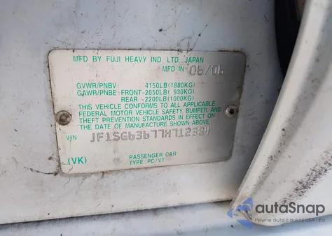 2007 Subaru Forester 2.5X z USA, uszkodzony, nr VIN JF1SG63677H712384